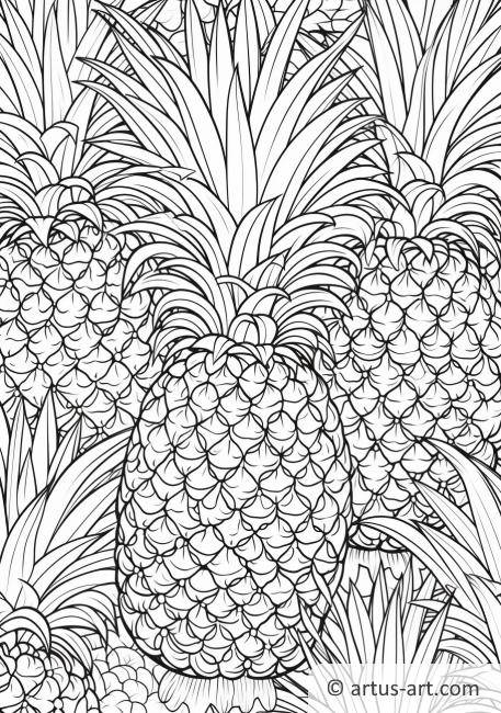 Vzor s ananasovým motivem pro vybarvování
